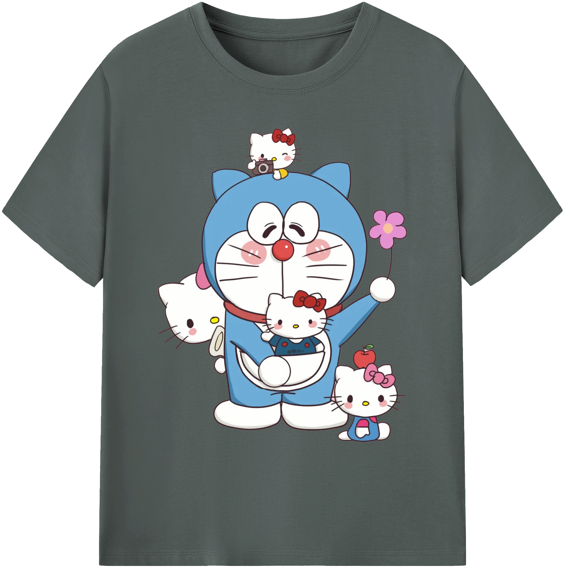（画像用） ドラえもん Doraemon 綿100％ メンズ半袖Tシャツ｜肌触りやわらか＆通気性
